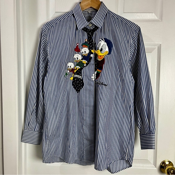Segreta Emmanuel Schivili Tops - Disney x Segreta Italy Donald Duck Embroidered Shirt US 12 / IT 42